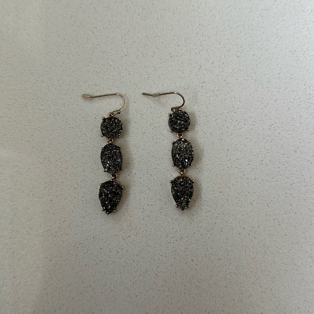 BaubleBar charcoal rock shimmer earrings
